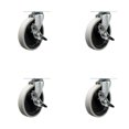 thumbnail image 1 of 5 Inch Thermoplastic Wheel Top Plate Caster Set with Brakes Set of 4 SCC, 1 of 2