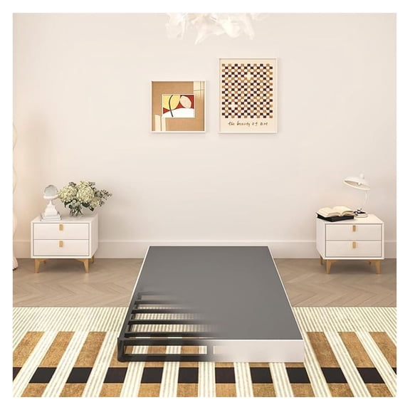 5 Inch Twin Box Spring, Heavy Duty Metal Mattress Foundation, 2500 lbs Capacity, Low Profile, Noise-Free, Easy Assembly with Fabric Cover