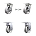thumbnail image 1 of 5 Inch V Groove Semi Steel Caster Set with Roller Bearing 2 Swivel Lock 2 Rigid, 1 of 2