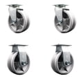 thumbnail image 1 of 5 Inch V-Groove Semi Steel Caster Set with Roller Bearings 2 Swivel 2 Rigid SCC, 1 of 2