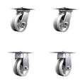 thumbnail image 1 of 5 Inch V Groove Semi Steel Caster Set with Roller Bearings 2 Swivel 2 Rigid SCC, 1 of 2