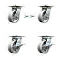 thumbnail image 1 of 5 Inch V Groove Semi Steel Swivel Caster Set 2 Swivel Locks 2 Brakes SCC, 1 of 2