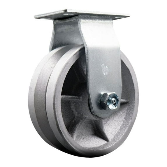 5 Inch V-Groove Semi Steel Wheel Rigid Caster with Bronze Bearing Service Caster
