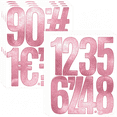 thumbnail image 1 of 5 Inch Vinyl Number Stickers,88 Pieces Self-Adhesive Large Numbers 0-9 and Punctuation Sticker for Mailbox,House Nummber,Inventory Classification and Marks,8 Sheets Glitter Pink, 1 of 7