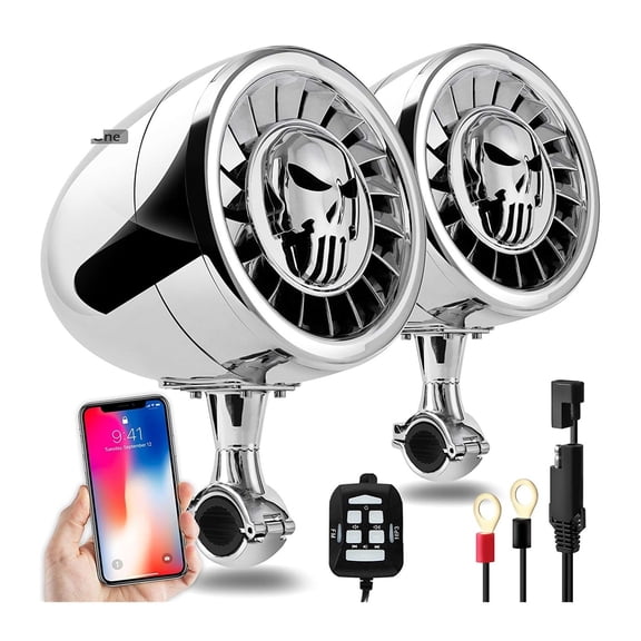 5 Inch Waterproof ATV/UTV/RZR Motorcycle Bluetooth Speaker Heavy Duty Bass Boat Au-dio System With AUX MP3 USB ,Bike Audio
