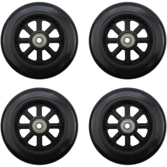 5 Inch Wheels, Black-Black, 4 count