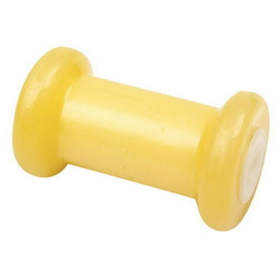 5 Inch Width Boat Trailer Yellow Molded Rubber Spool Roller - 1/2 Inch Hole