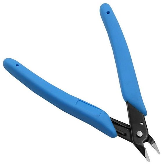 5 Inch Wire Flush Cutter Diagonal Cutting Pliers Wire Cutter for Electronics Wires Jewelry Screws and (Blue)