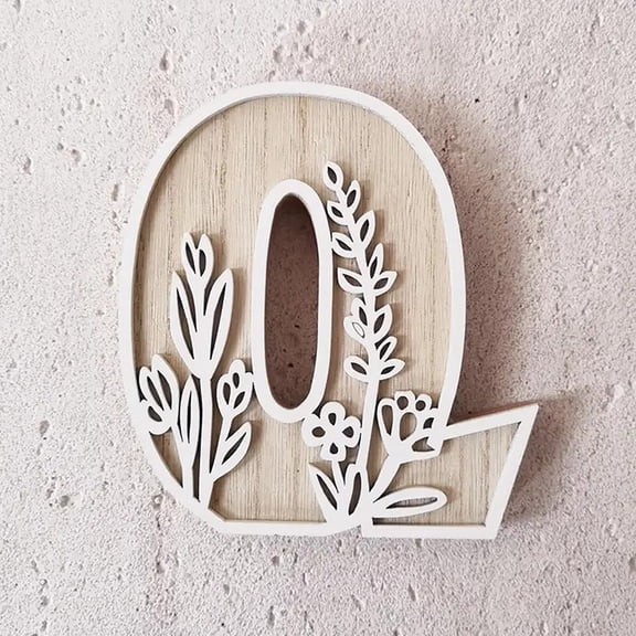 5 Inch Wooden Letters For Wall Decoration Painted Flowers Children Room Crafts Name Signs Wedding Home Desktop Ornament,12.5 cm,Black