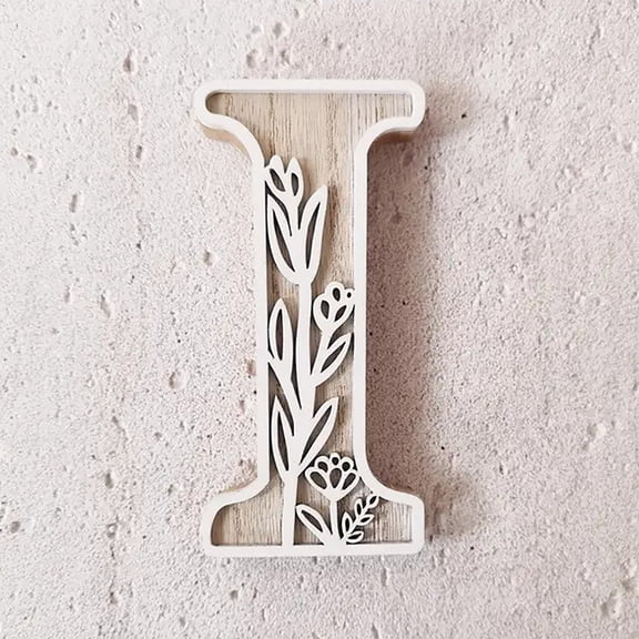5 Inch Wooden Letters For Wall Decoration Painted Flowers Children Room Crafts Name Signs Wedding Home Desktop Ornament,12.5 cm,Blue