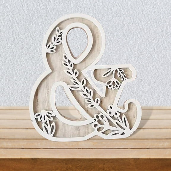 5 Inch Wooden Letters For Wall Decoration Flowers Can Be Painted With Wood Children's Room Letters Wooden Letters For Crafts Name Signs Wedding Home Decoration Home Ornament Beige 12.5cm