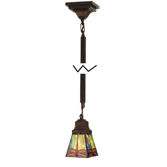 5 Inch sq prairie dragonfly Mini Pendant.609