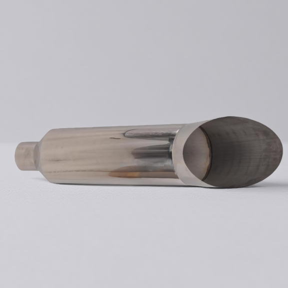 5 Inch to 8 Inch Angle Cut Exhaust Stack Tip, 201 Stainless Steel Polished , 36 Inch Length