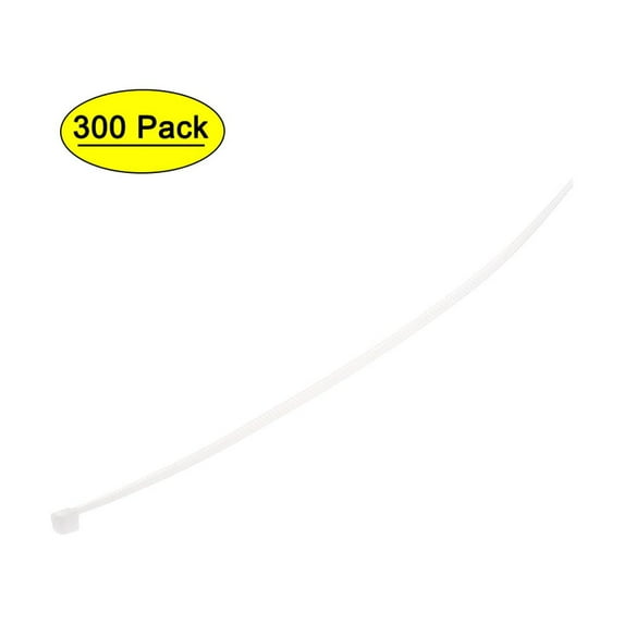 5 Inch x 0.07 Inch White Cable Zip Ties Self-Locking Nylon Tie Wraps 300 Pack