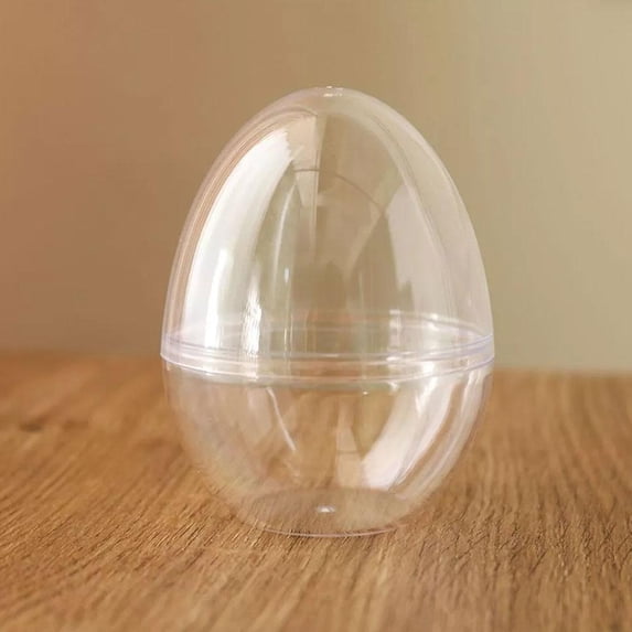 5 Inches Large Clear Easter Eggs Fillable Plastic Easter Eggs Empty Clear Eggs for Easter Basket Stuffers-10pcs