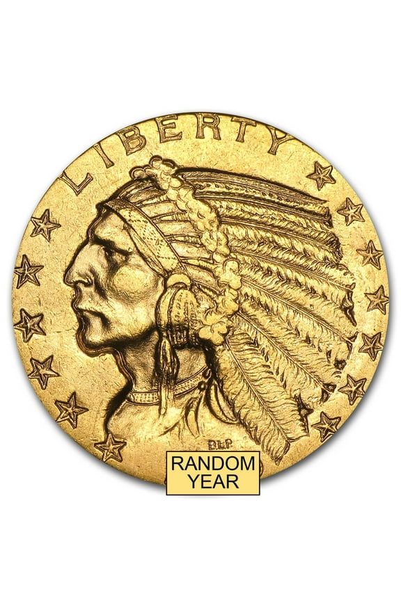 $5 Indian Gold Half Eagle AU (Random Year)