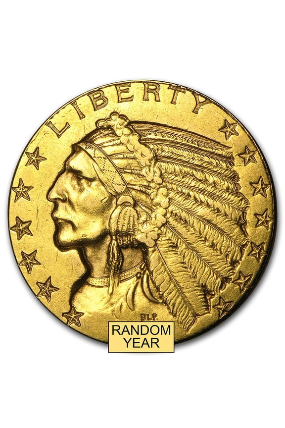 $5 Indian Gold Half Eagle (Cleaned)