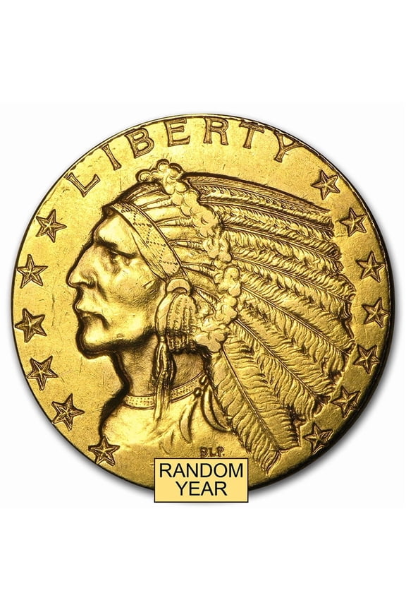 $5 Indian Gold Half Eagle (Cleaned)