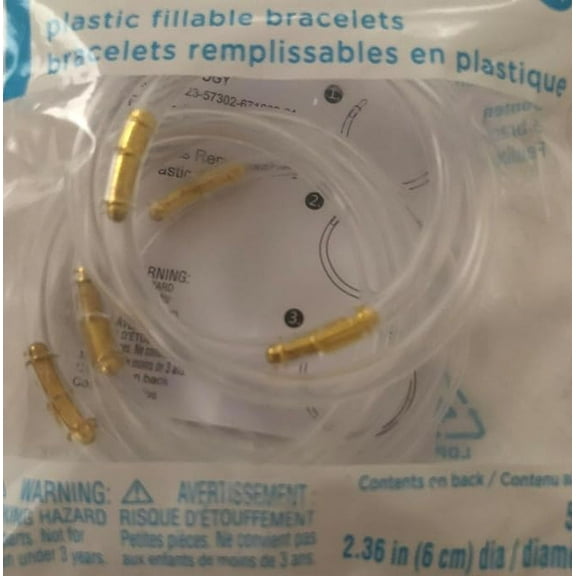 5-Individual Clear Plastic Fillable Bracelets  2.36 in Diameter (6 cm)