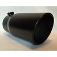 thumbnail image 1 of 5" Inlet x 6" Outlet x 12" Long Rolled Edge FLAT BLACK Diesel Exhaust Tail Pipe Tip (Bolt On), 1 of 2