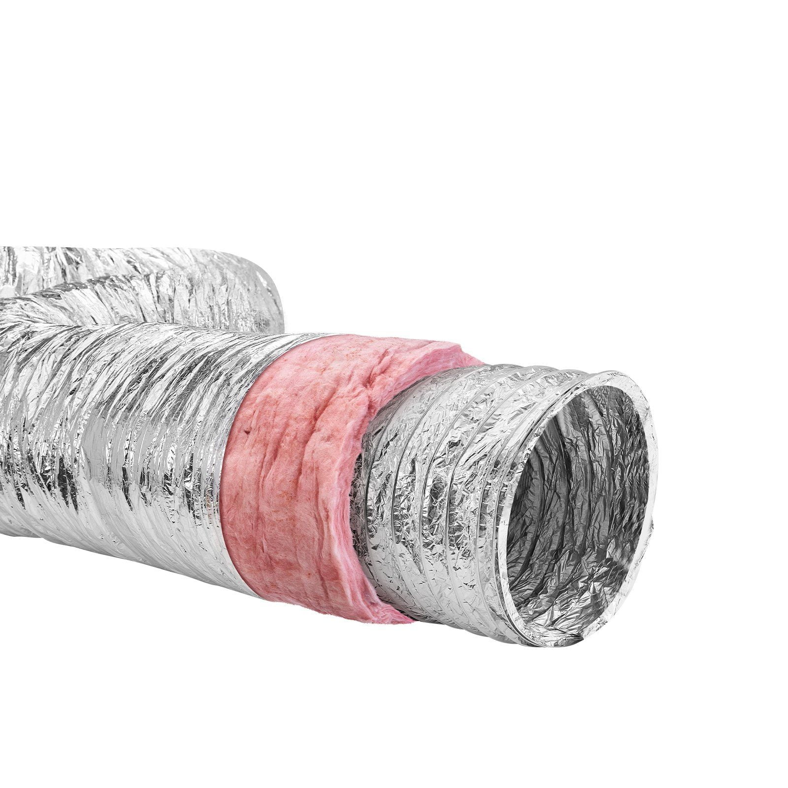 5'' Insulated Dryer Vent Hose, 25FT Flexible Duct with 2 Clamps, Heavy-Duty 3-Layer HVAC Duct for Heating/Cooling/Exhaust, Flame Resistant R6.0