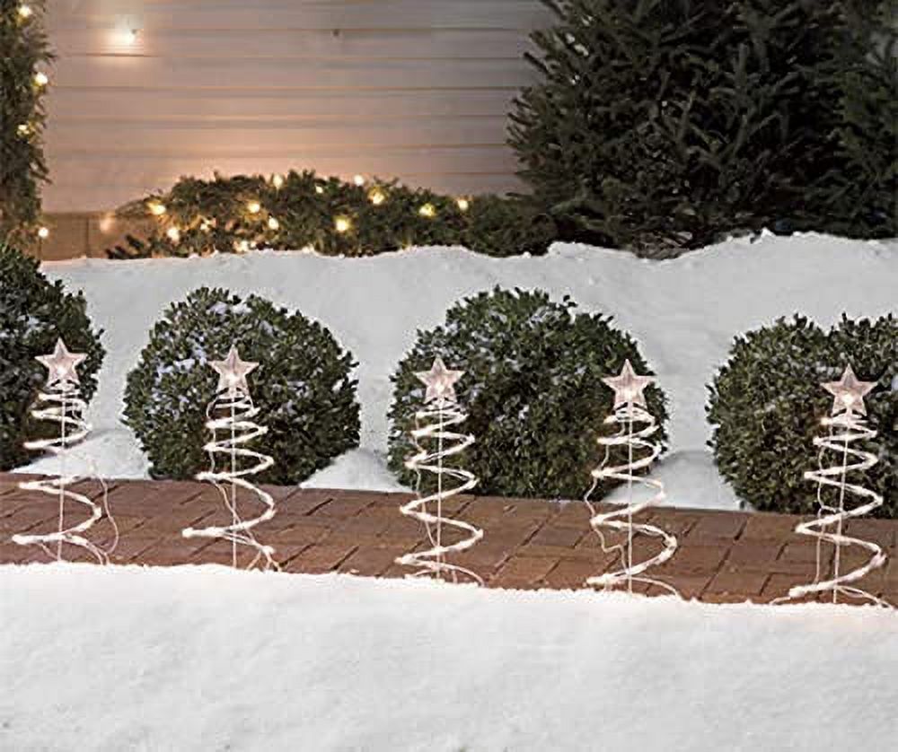 5 Interconnected 18 Inch Christmas Spiral Tree Pathway Markers 125