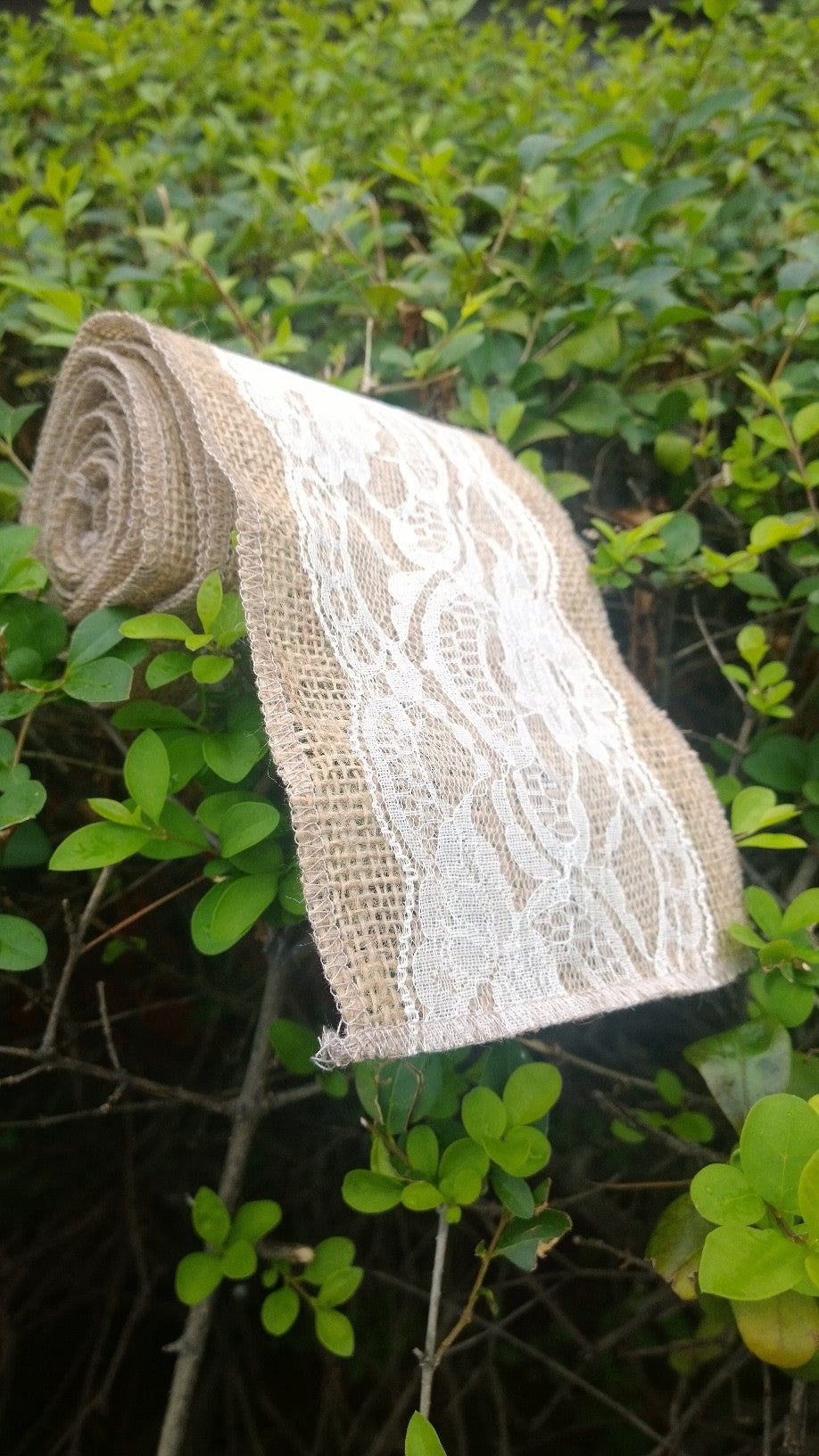 5 Ivory Burlap Lace Ribbon 5 Yards 4 Lace-,