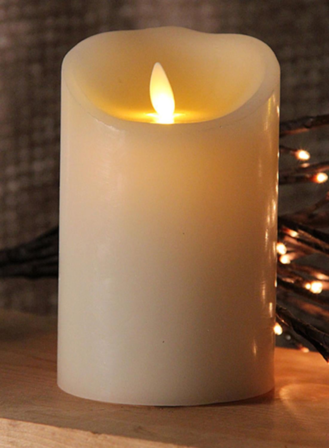 5" Ivory Luminara Flickering Flameless LED Lighted Outdoor Pillar