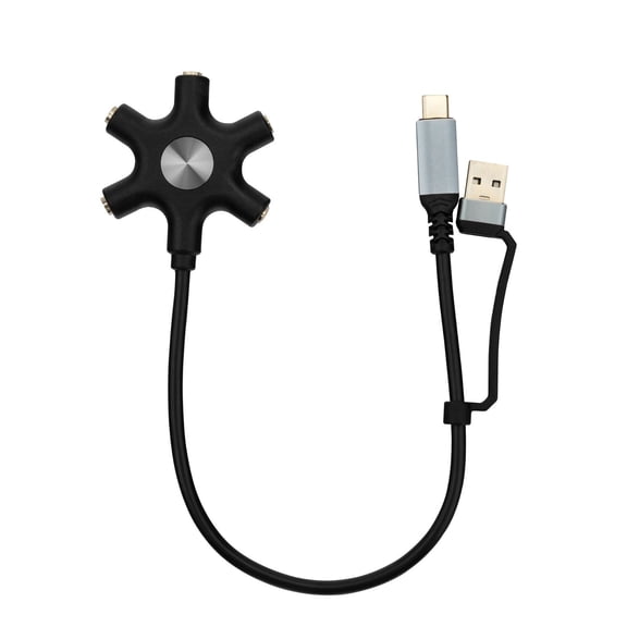 5-Jack 3.5 mm Audio Headphone Splitter Stereo Audio Headset Adapter