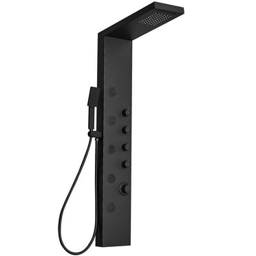 5-Jet Rainfall Shower Panel System with Rainfall Waterfall Shower Head And Shower Wand in Stainless Steel