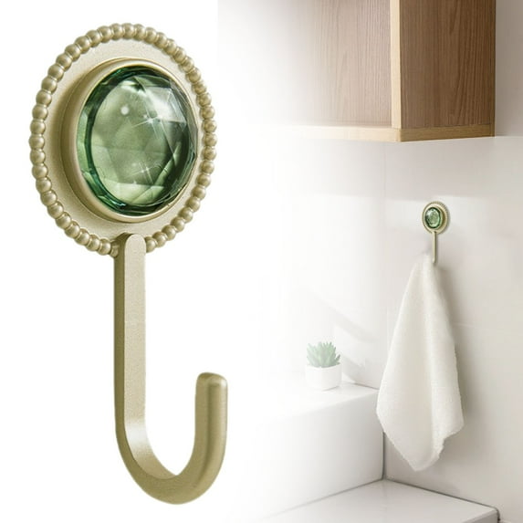 Under 5$ Kaireo 9Cm Diamond Seamless Adhesive Hook,Wall-Mounted Hanger for Coats,Towels,or Kitchen Utensils,Decorative and Strong Hold,No-Drilling Installation for Bathroom or Home Use