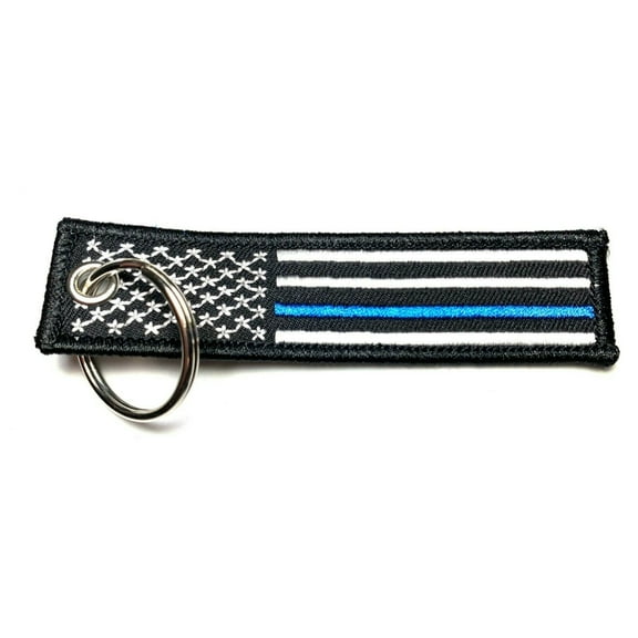 5 Keychains Thin Blue Line USA Flag Key Chain Key Tag, Police Back The Blue