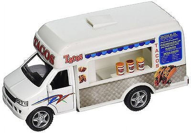 Kinsfun Taco Truck Toy – Die-Cast Metal Pull-Back Action Vehicle For Kids (Model KS5255D)