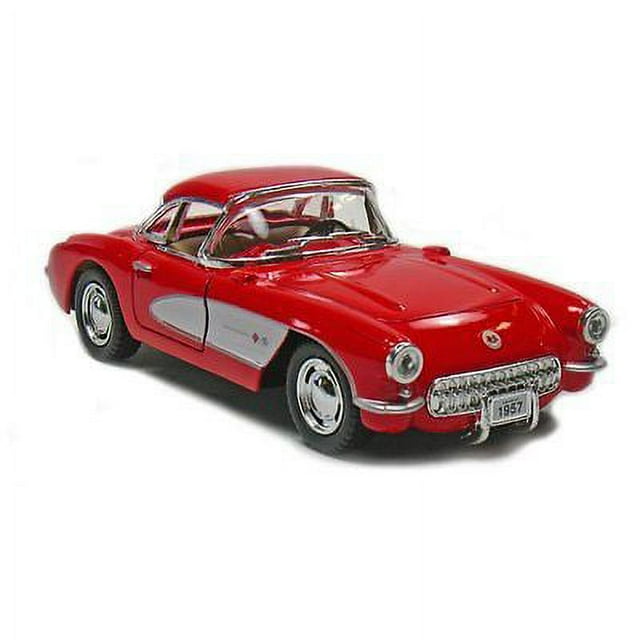 Giocattolo Auto D'epoca Modellino Auto Kinsmart Chevrolet Corvette 1957 In Scala 1:34 - Pressofusa, Colore Rosso Auto Giocattolo Pressofuso - Foto 10