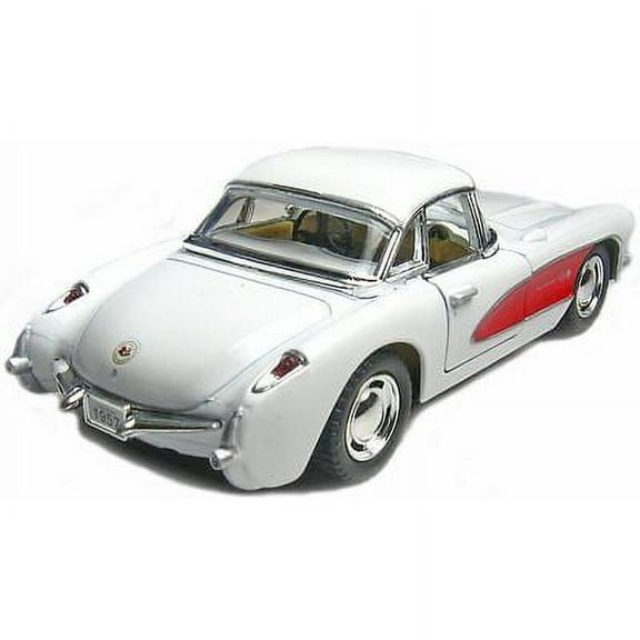 5" Kinsmart 1957 Chevrolet Corvette Chevy Diecast Model Toy Car 1:34 White