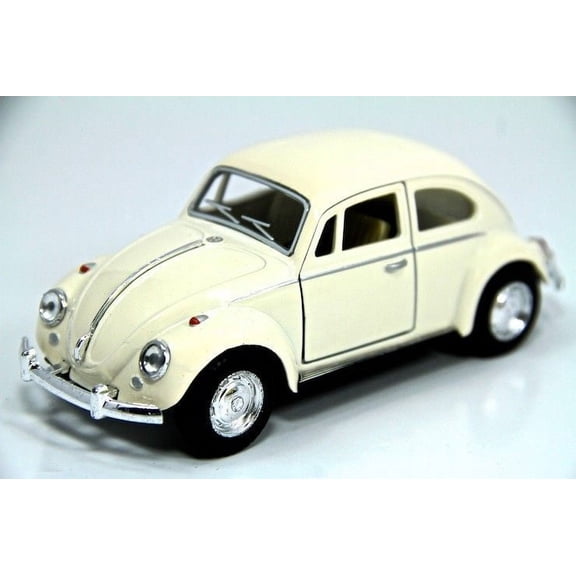 5" Kinsmart 1967 VW Volkswagen Beetle Diecast Model Toy Car 1:32 Pastel Cream White