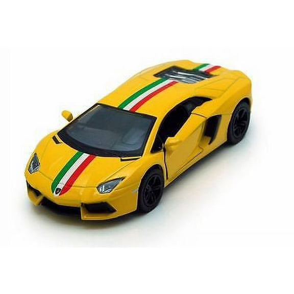 5" Kinsmart Lamborghini Aventador LP700-4 Stripes Diecast Toy Car 1:38 Yellow