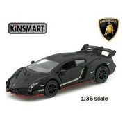 5" Kinsmart Lamborghini Veneno Diecast Model Toy Car 136 Matte Black