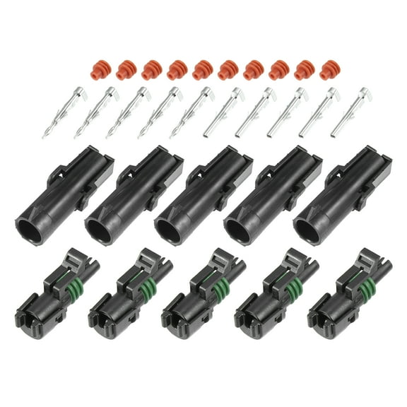 5 Kit 1 Pin Way Waterproof Electrical Connector Series Terminal12 AWG Housing Terminals Sealed Wire Connector for Boat