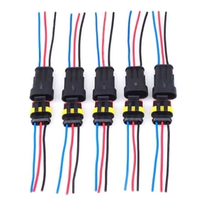 5 Kit 3-Pin Way Car Waterproof Electrical Connector Plug with Wire AWG Marine Kit