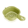 thumbnail image 1 of Under $5 Kitchen Dual-Layer Draining Basket with Handle Small Fruit Colander Mini Fruit Strainer Plastic Drainer Bowl for Berries, Vegetables, Fruits, Green, 1 of 9