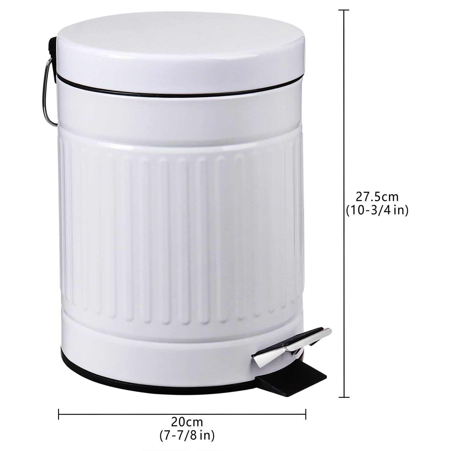 5 L Round Step Pet Trash With Lid,Mini Metal Pedal Bin,Small Garbage ...