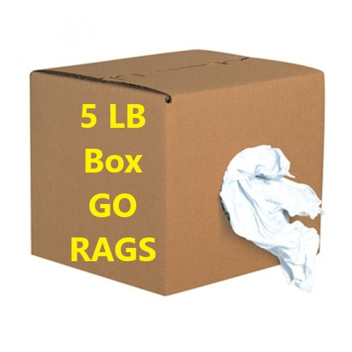 5 LB Box White Sheet Rags