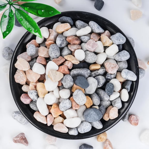 5 LB Natural Mixed Color Gravel Pebbles, 2/5 Inch Small Pea Gravel Stones, Decorative River Rocks for Succulents, Aquariums, Vases, Indoor Plants, Garden Landscaping, DIY