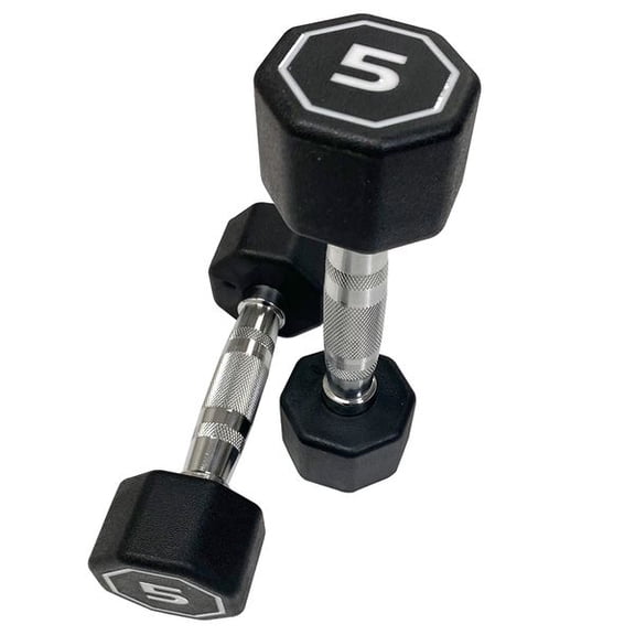 5 LBS Octagonal Dumbbell Set of 2, Premium Hard Chrome Plated Handle Hand Weights with Large Clear Number Markings, Anti-Roll Multi-Function Dumbbells for Push-Up Support Home Strength Training