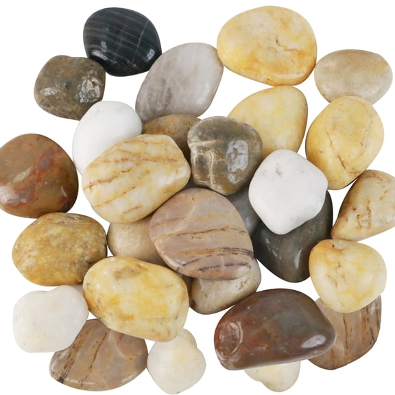 5 LBS River Rocks, 2-3 Inch Natural Pebbles for Indoor Plants, High Polished Decorative Stones Vase Filler Fish Tank Aquariums Landscaping Garden Outdoor and Indoor DIY (5, Pounds)