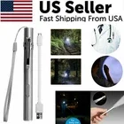 5" LED USB Rechargeable Mini Tactical Flashlight Stainless Steel Torch Pen Light