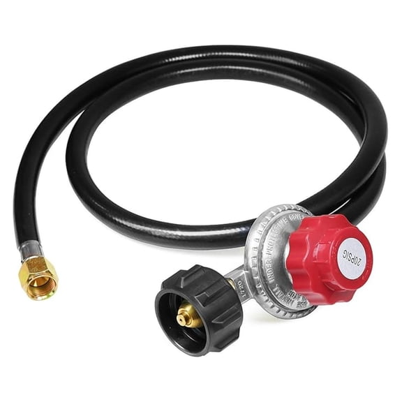 5' LP Propane Gas Regulator Set [948-692] Propane 0-20 PSI Adjustable Regulator QCC1/Type1 Hose - Fits for Propane Burner Turkey Fryer Smoker and More Appliances