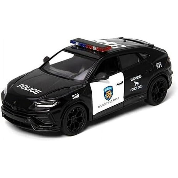 5" Lamborghini Urus Performante Police Car, 1:40 Scale, Die Cast Metal, Pull Back Action Model