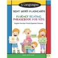 thumbnail image 1 of 5 Languages Sight Word Flashcards Fluency Reading Phrasebook for Kids - English German French Spanish Chinese: 120 Kids flash cards high frequency words my first reading books for level 1-4 with sente, 1 of 1